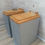 Thumbnail: **SOLD**Solid Oak Bedsides painted in Fusion pale grey. **SOLD**