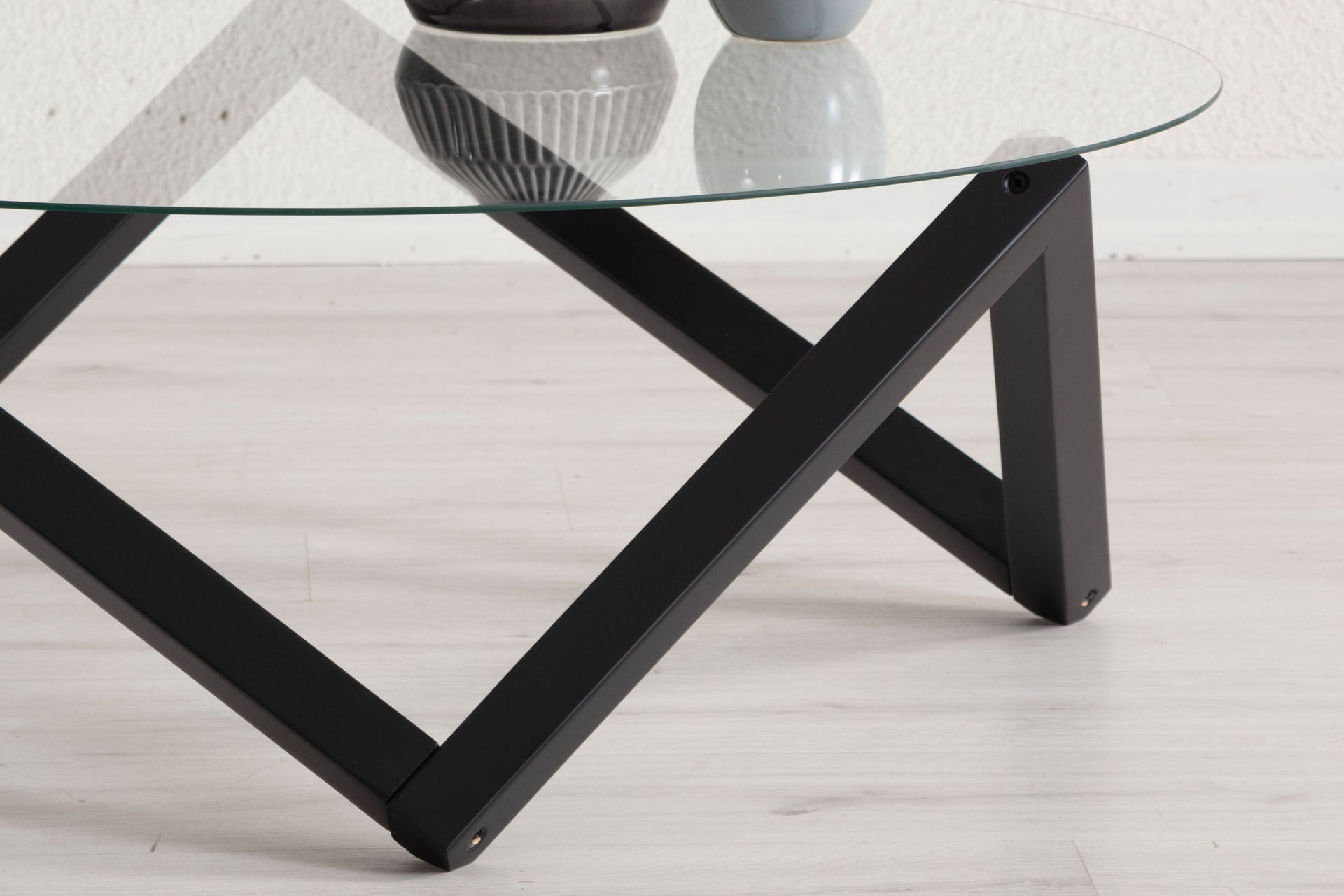 Fiesta Cam-Ahşap Orta Sehpa Siyah