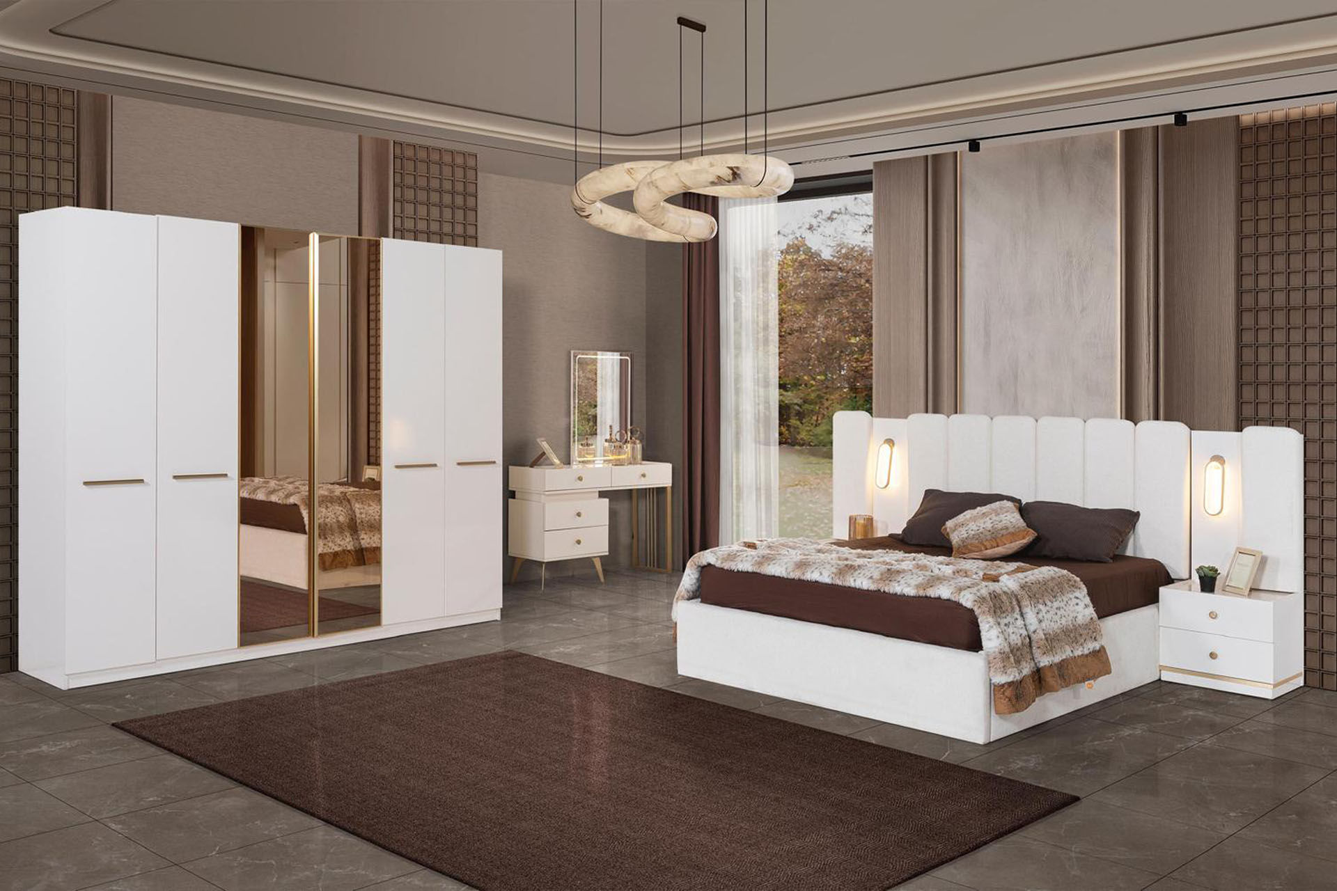 Stil Yatak Odası Beyaz