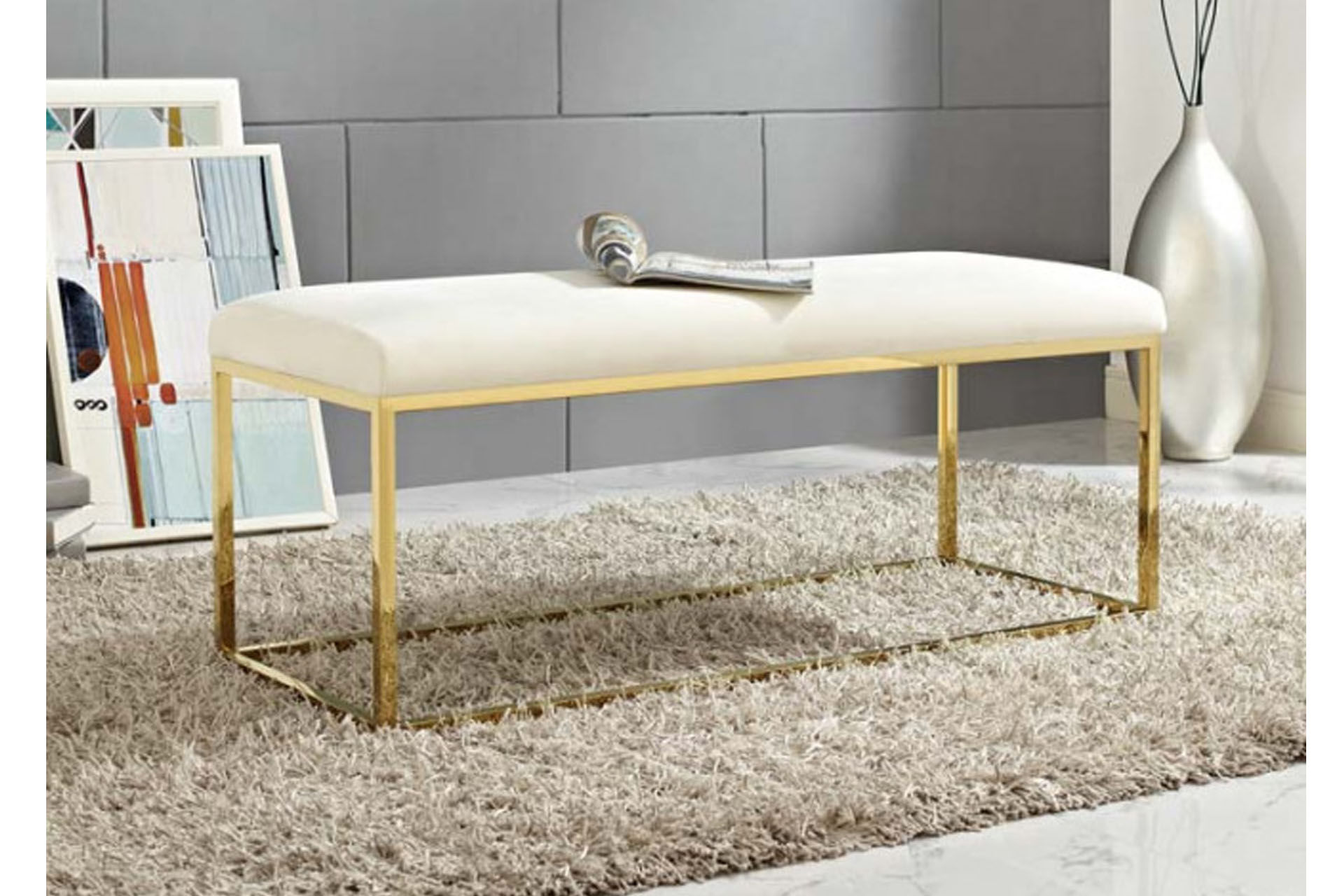 Soft Bench Krem-Gold Ayak