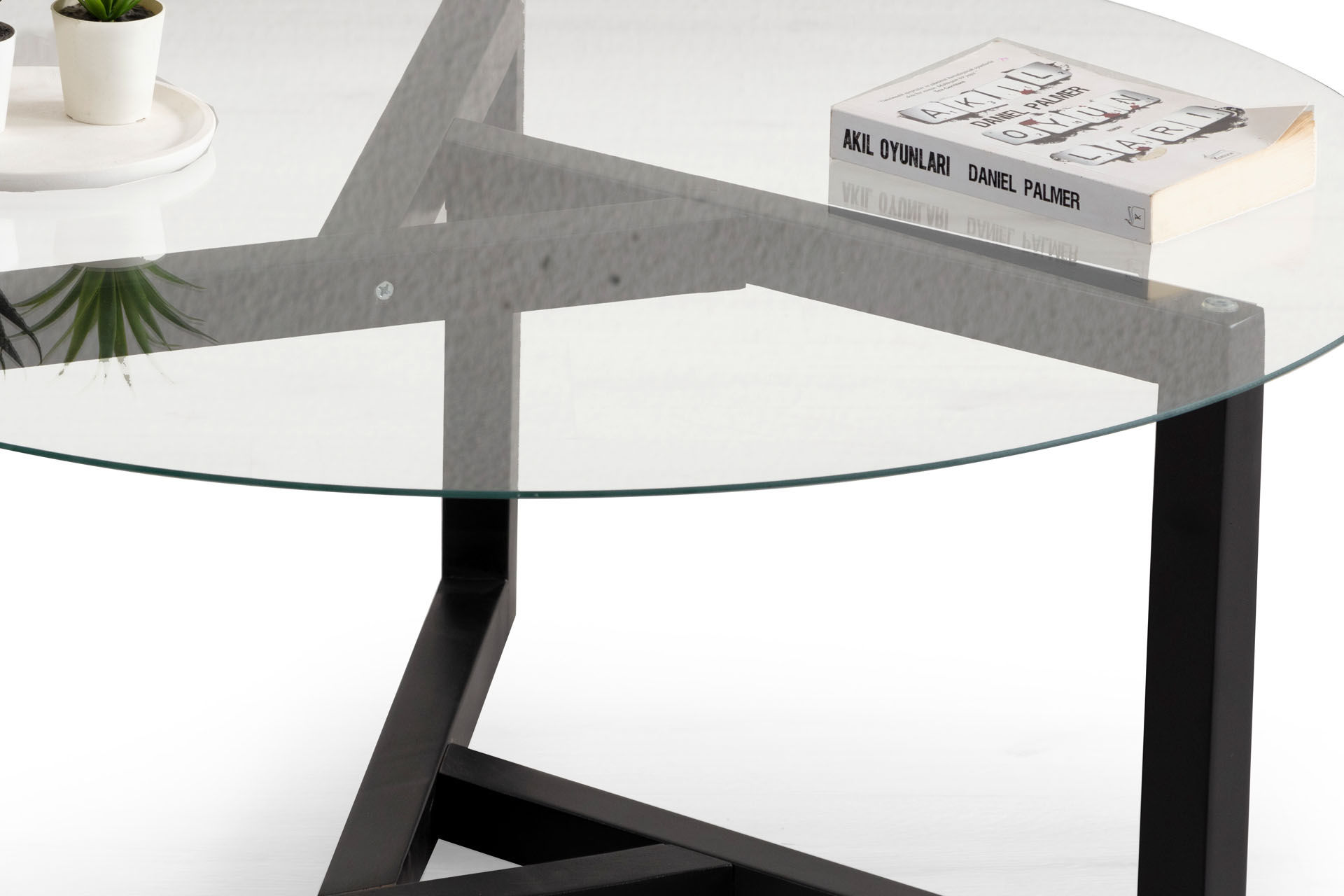 Pietra Cam-Ahşap Orta Sehpa Siyah