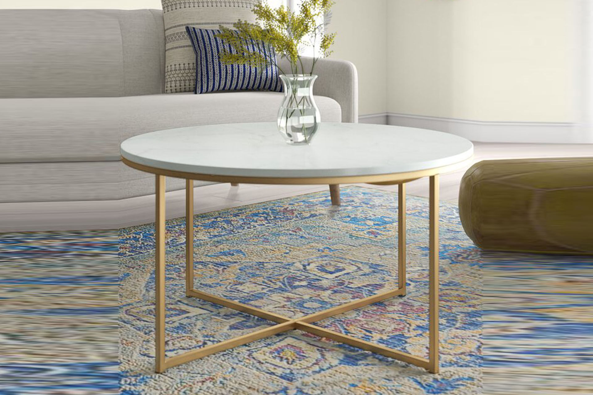 Londra Orta Sehpa Beyaz-Gold