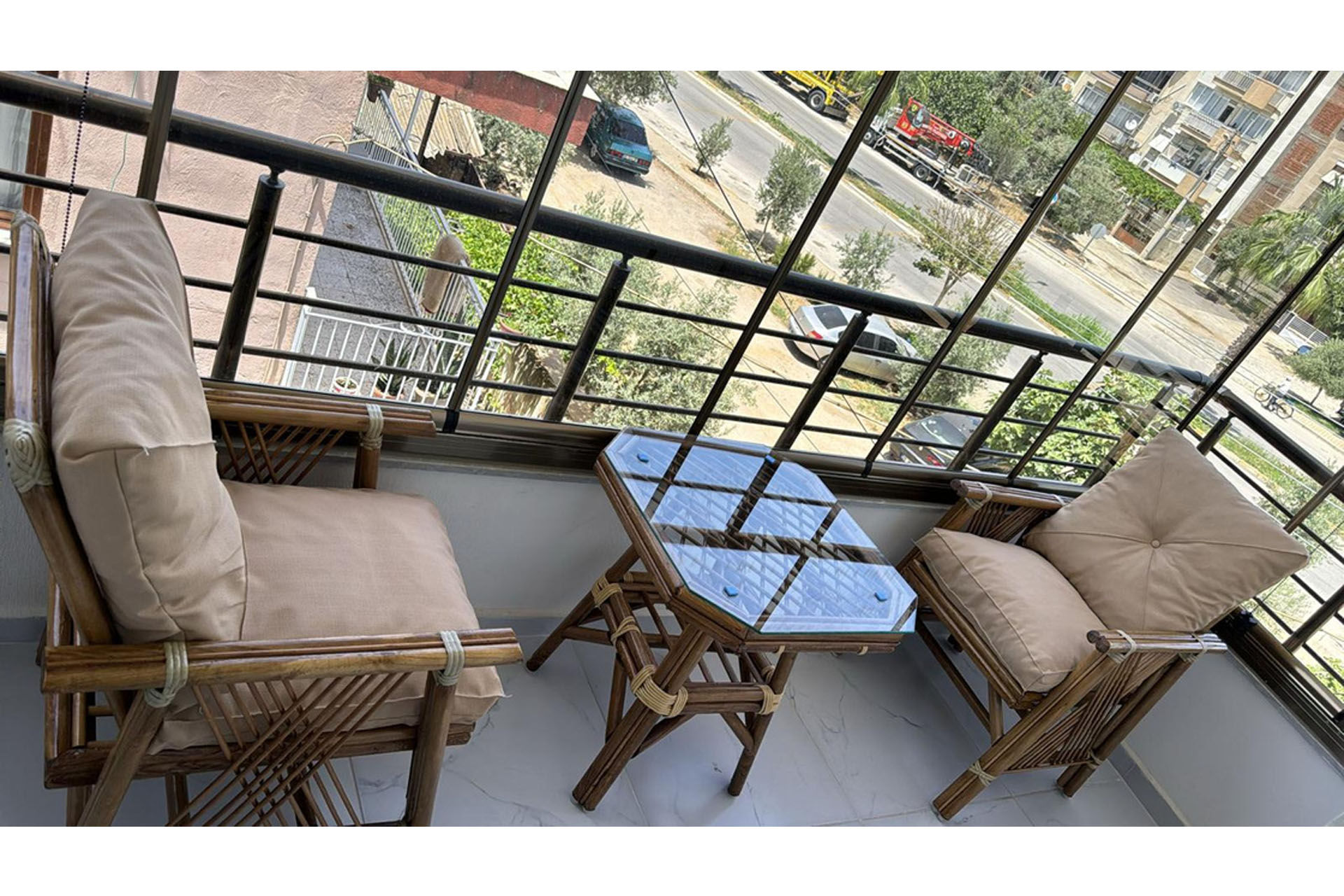 Zümrüt 2'li Bambu Bahçe Çay Seti