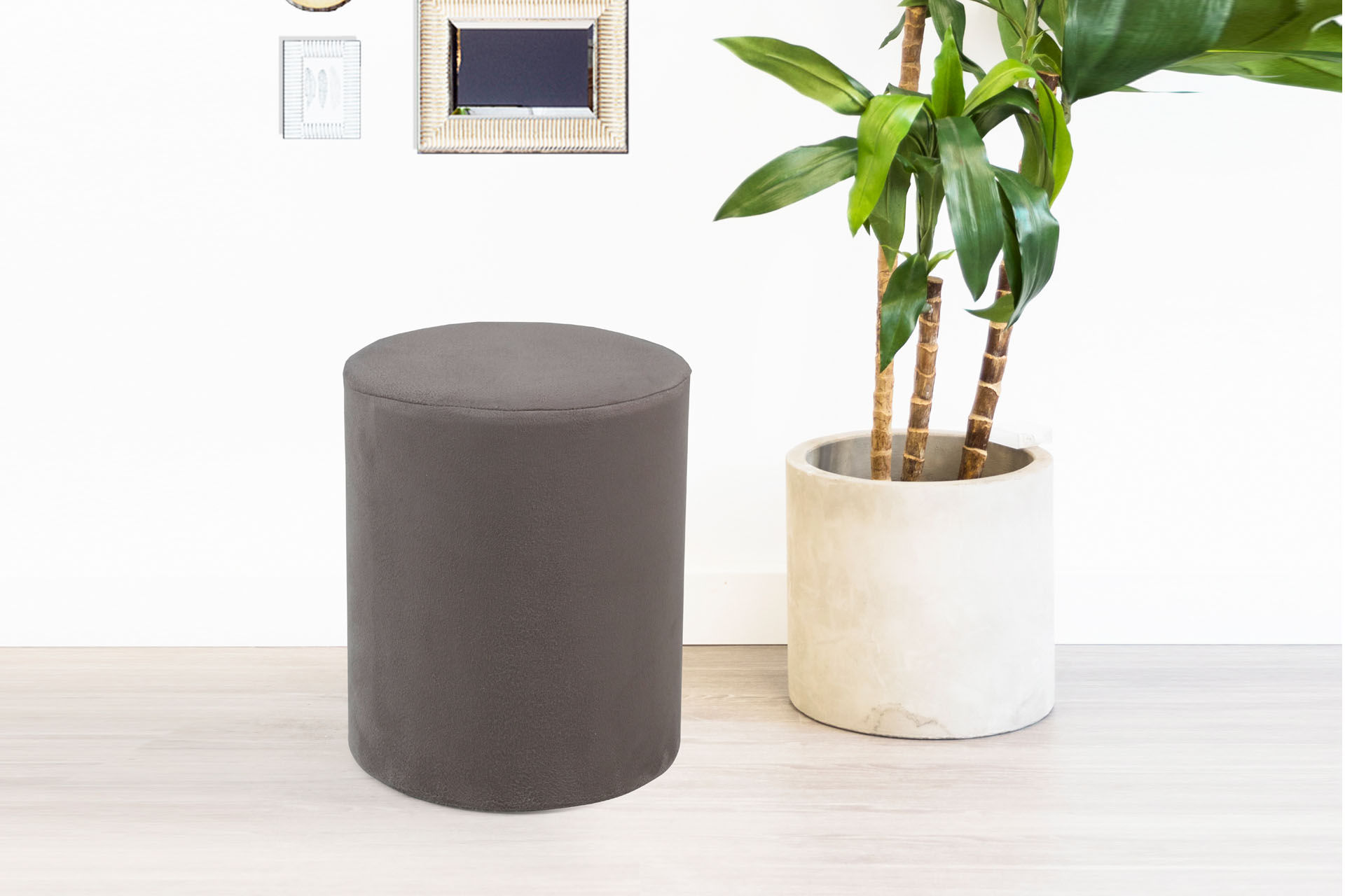 Mini Silindir Puf Antrasit