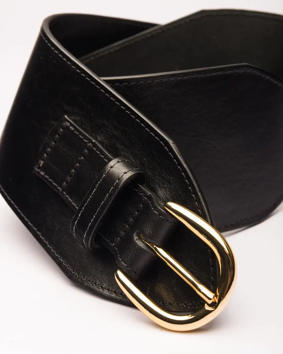 Thumbnail: Lina black wide waist belt