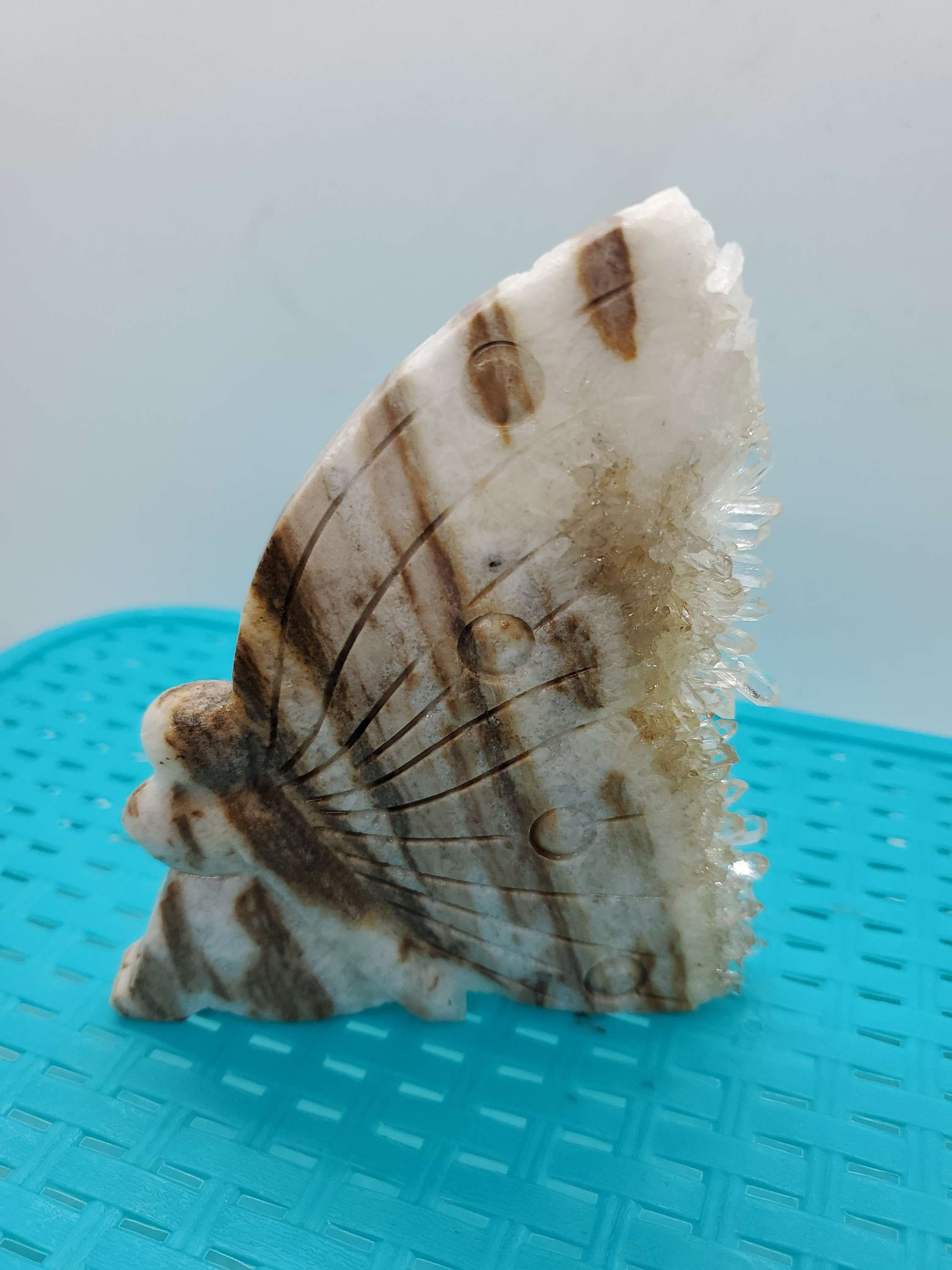 Fairy carving with crystal points on wings