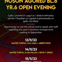 Noson Agored Bl6 Open Evening