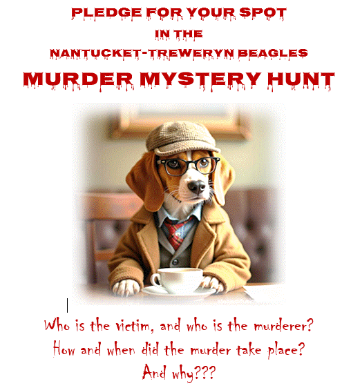 image of a beagle in detective clothes with tea cup.