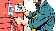 Electrician repairing a faulty plug vect