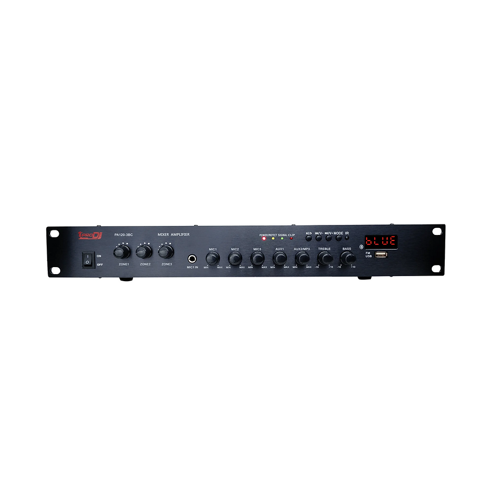 Miniatura: Pro Dj PA120-3BC Amplificador 3 Zonas 120W Bluetooth