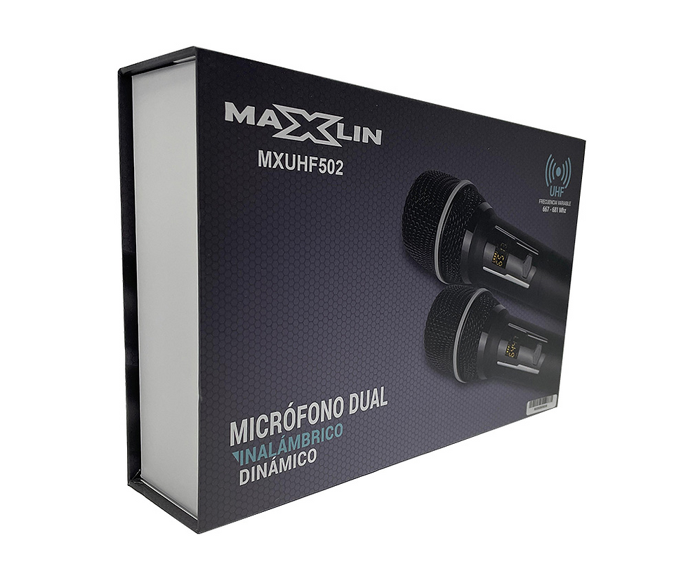 Miniatura: Maxlin MXUHF502 Micrófono Inalámbrico De Mano Doble