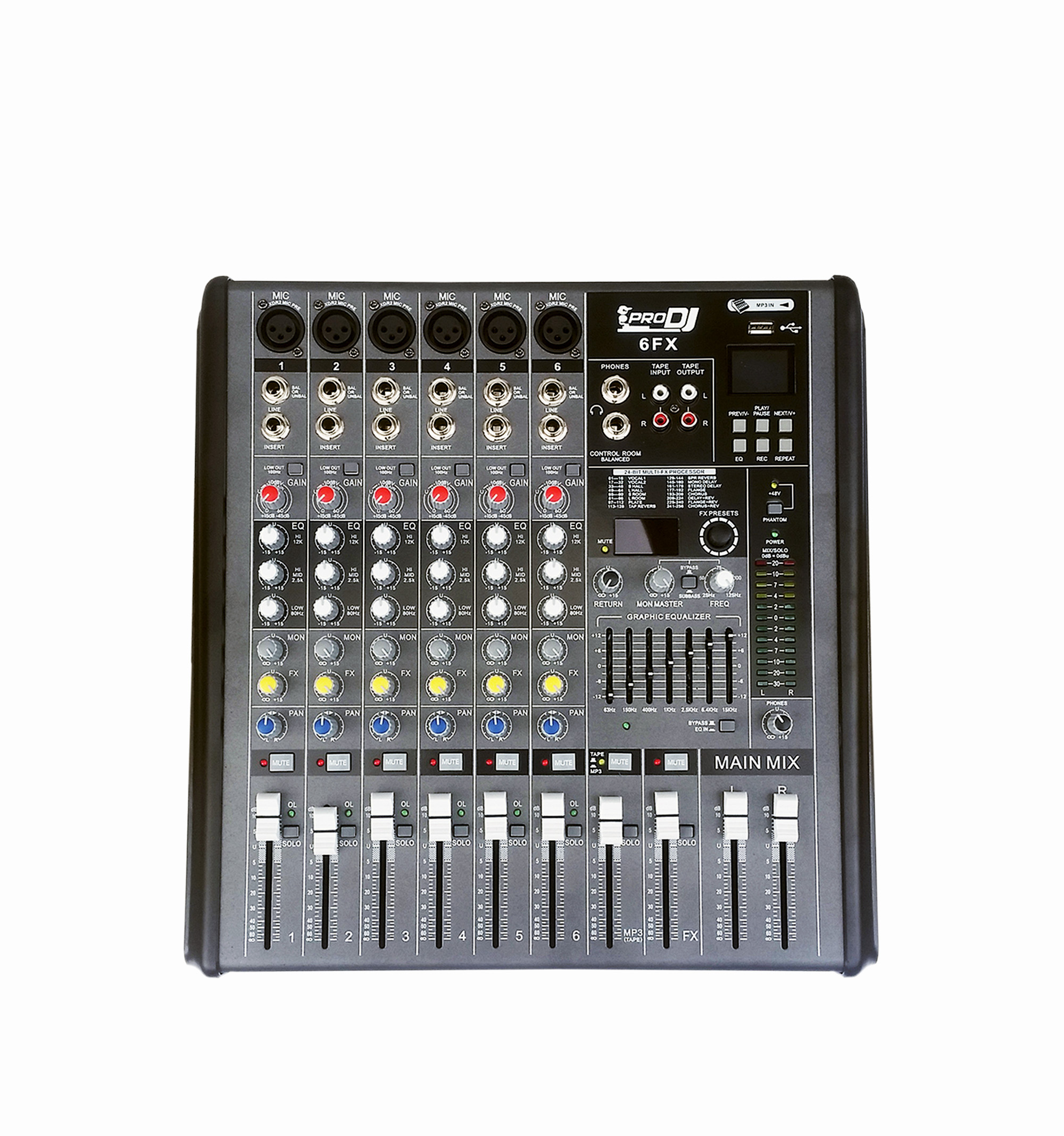 Pro Dj 6FX Mezcladora Análoga Con Bluetooth De 6 Entradas