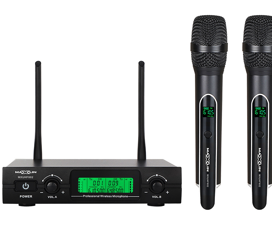 Miniatura: Maxlin MXUHF602 Micrófono Inalámbrico De Mano Doble