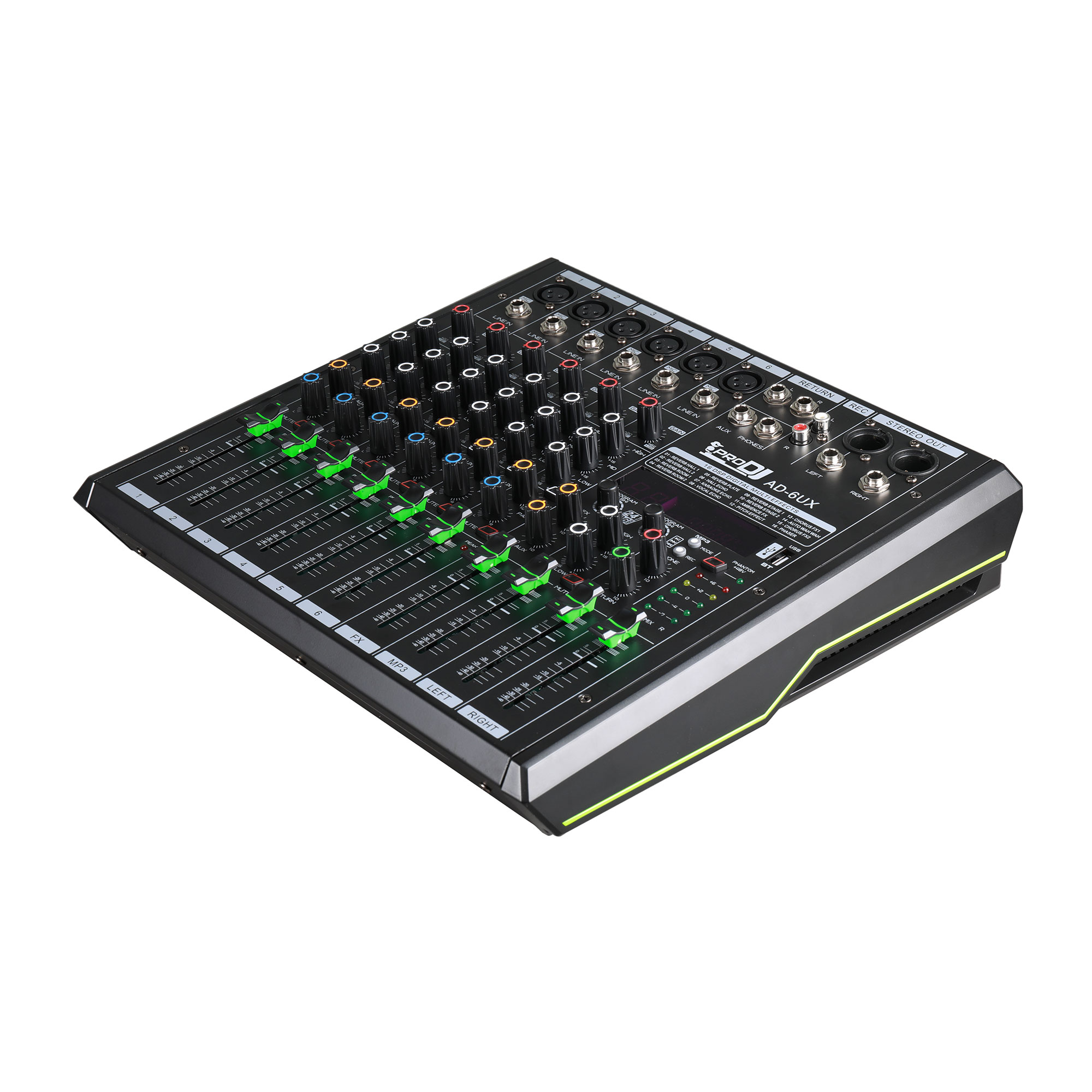 Pro Dj AD-6UX Mezcladora Análoga Bluetooth 6 Entradas Híbridas