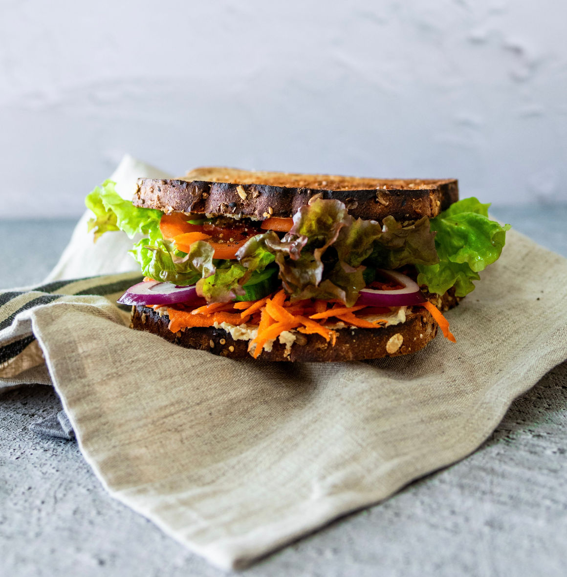 LOADED VEGGIE SANDWICH WITH ITALIAN SPREAD