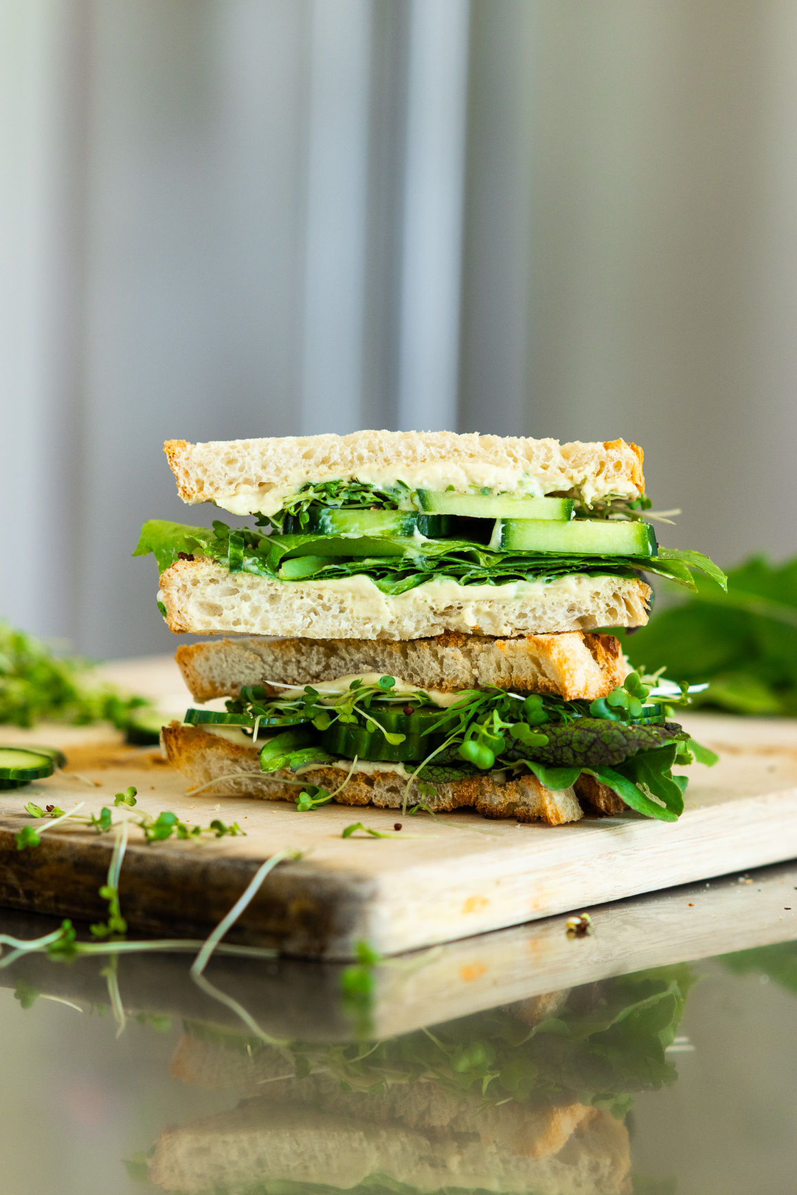 FRESH GREENS & “CHEESE” SANDWICH