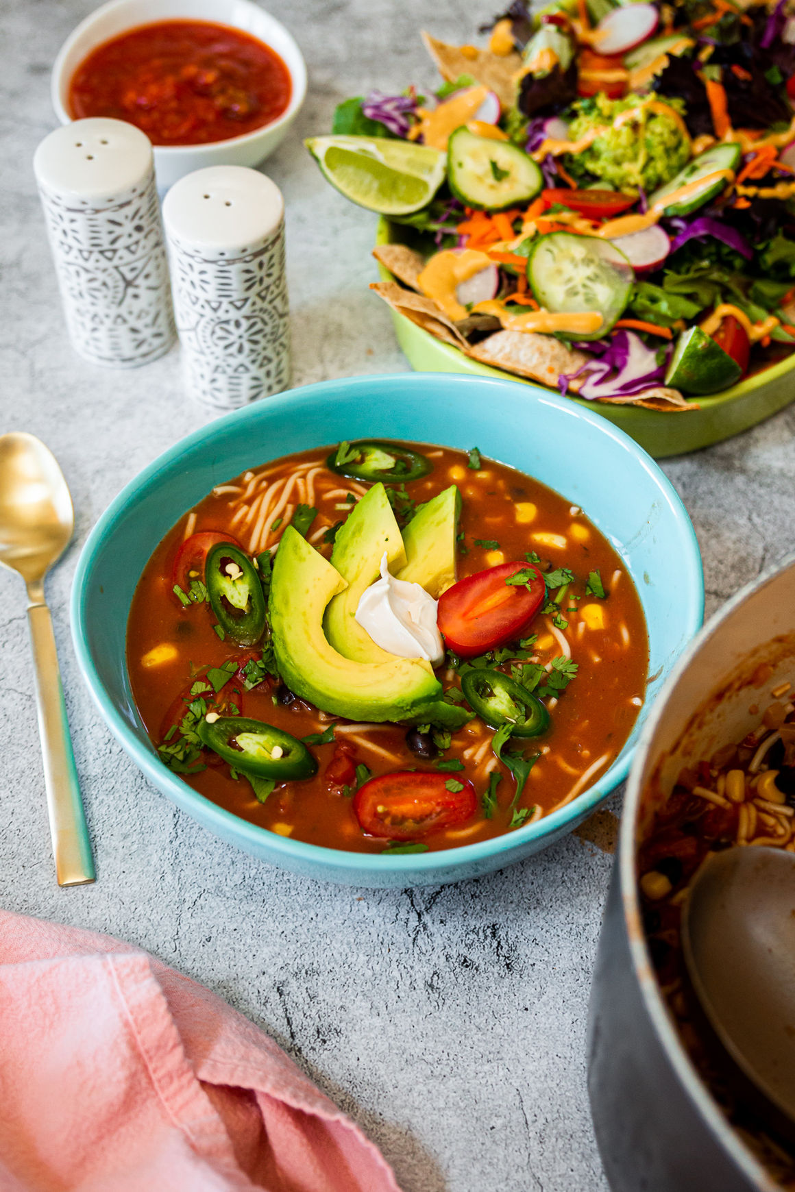 MEXICAN INSPIRED NOODLE SOUP