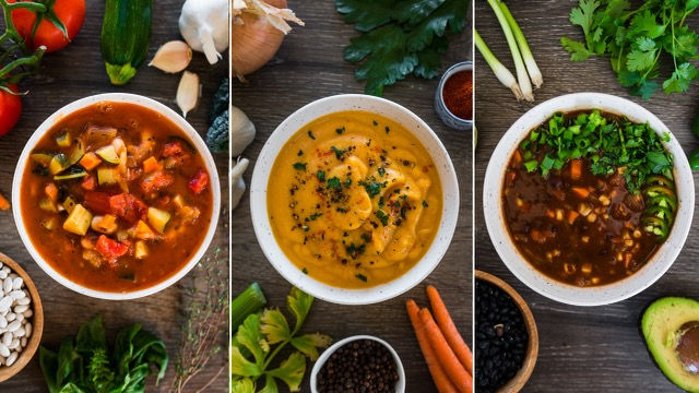 3 EASY AND HEALTHY VEGAN SOUPS