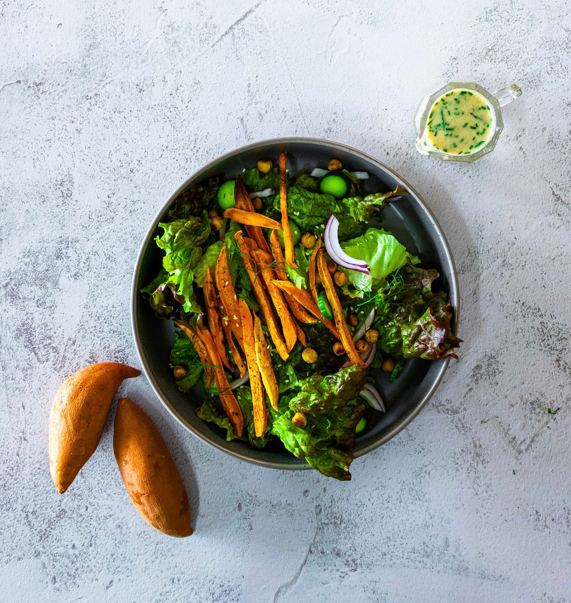 SWEET POTATO FRY & CHICKPEA SALAD