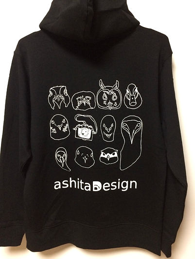 鳥顔パーカー the 定番 各サイズ | ashitaDesign