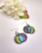 Polymer Clay Pumpkin Earrings with Bright Bright Mica Shift Colors