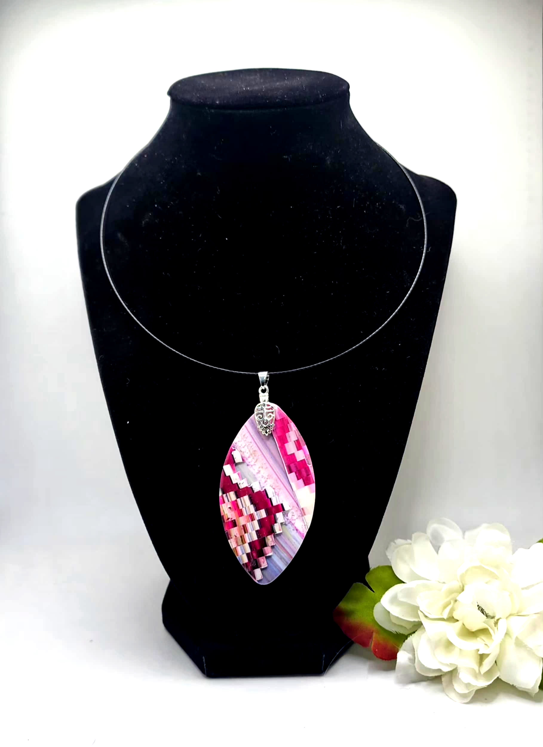 Red and Pink stackable Pendant