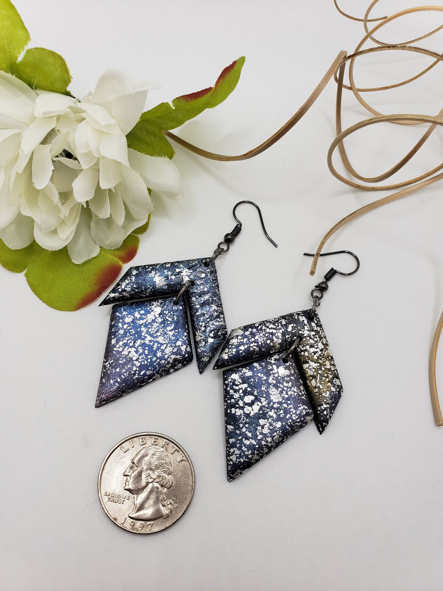 Galaxy Color Earrings: Handcrafted, geometric design