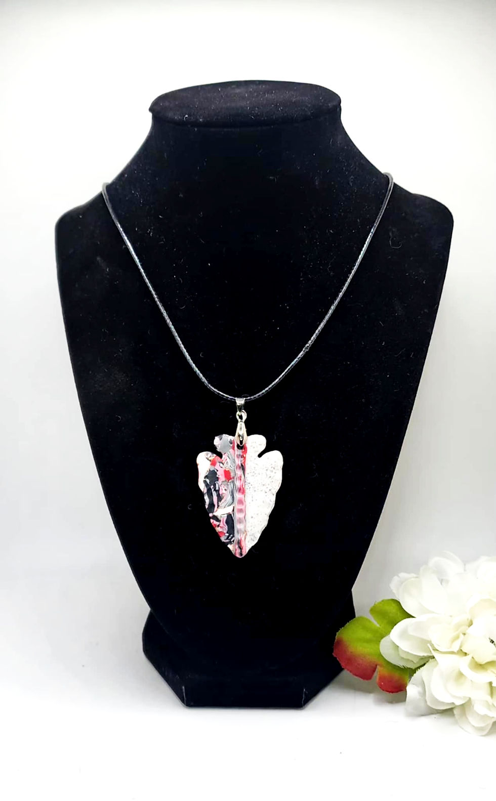 Red, Black, White, Arrowhead Design Pendant