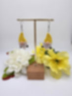 Yellow Gnome earrings handmade polymer clay