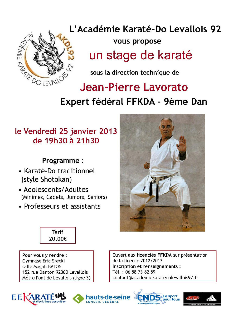 Stage du 25 janvier 2013