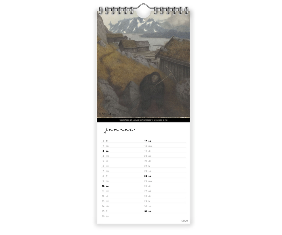Miniaturbild: Niflheim Records TROLLSKAP Kalender 2027 (V2) – Theodor Kittelsen