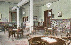 Interior seating area of the Janesville, WI Carnegie library. Note the bentwood chairs.