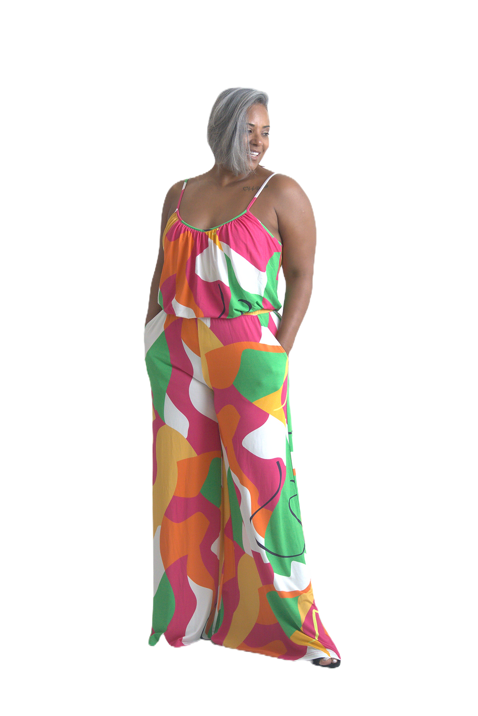 Thumbnail: Bela Comfort Set: Tank Top With Built-In Bra And Wide leg pants.