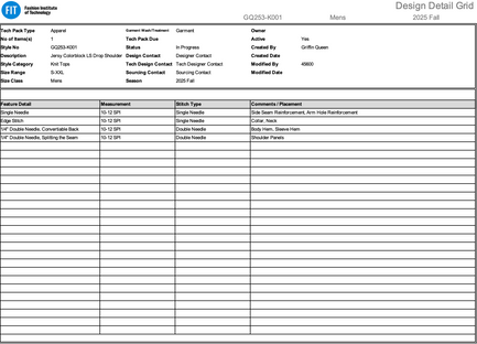Design Detail Grid (Knit Top)
