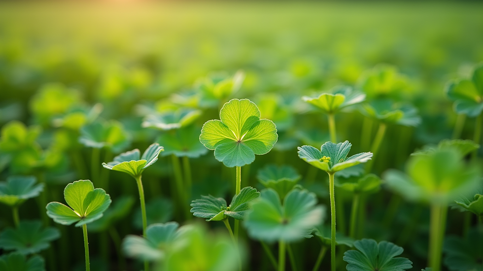 Close-up view of a healthy clover and brassica food plot
