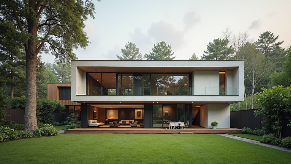 Eye-level view of a modern house for sale