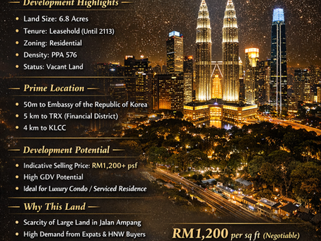 Kuala Lumpur, Jalan Ampang Residential Land for Sale 6.8 acres