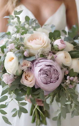 A romantic bridal bouquet featuring a lu