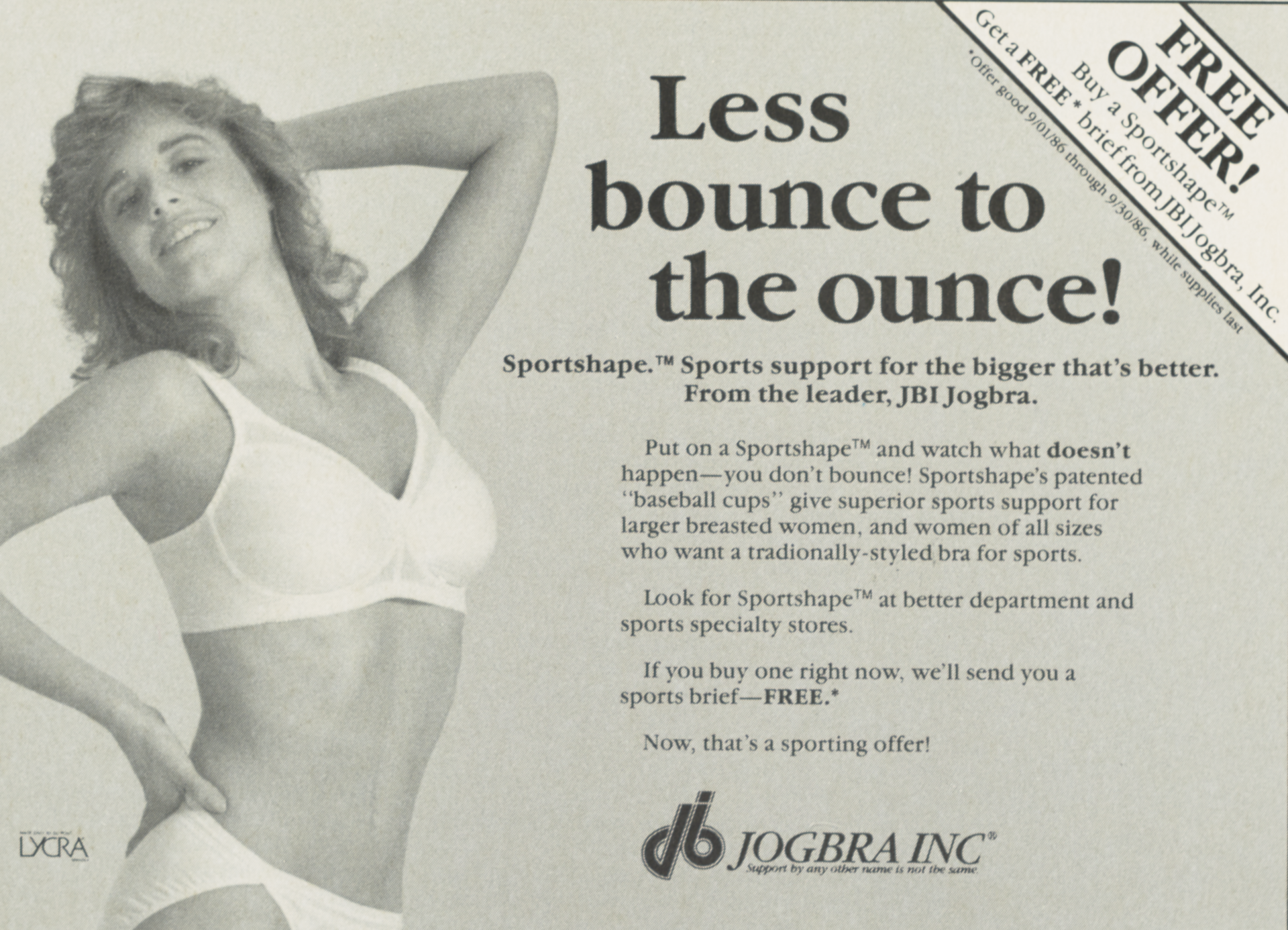 A 1986 JogBra advertisement