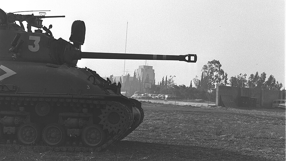 Sherman tank in Jerusalem during the Six-Day War
