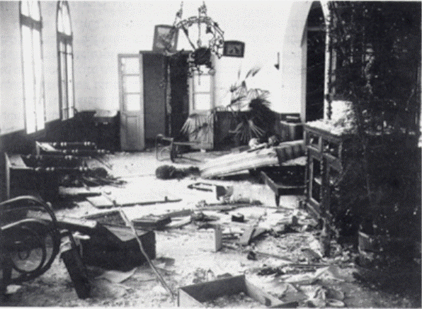 בית יהודי בחדרה שניזוק בפרעות 1921