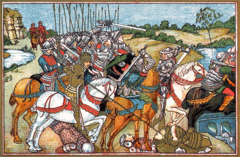 A lithograph depicting the Battle of Barnet