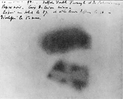 A photographic plate from Henri Becquerel's experiments