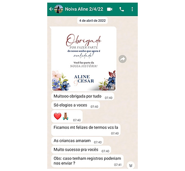 Feedback de Noiva que contratou Recreação Infantil para Festa de Casamento