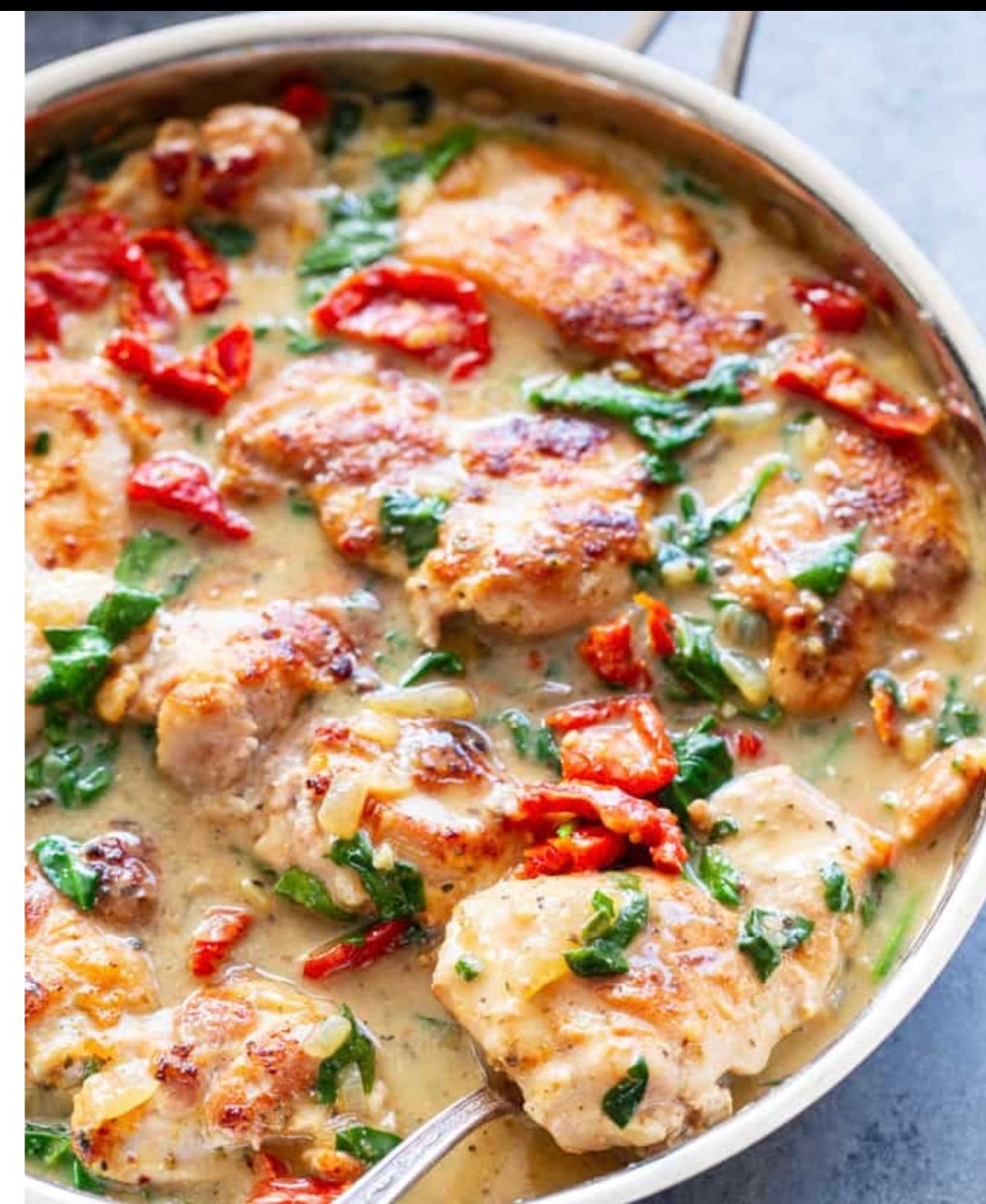 Tuscany chicken over spaghetti squash 