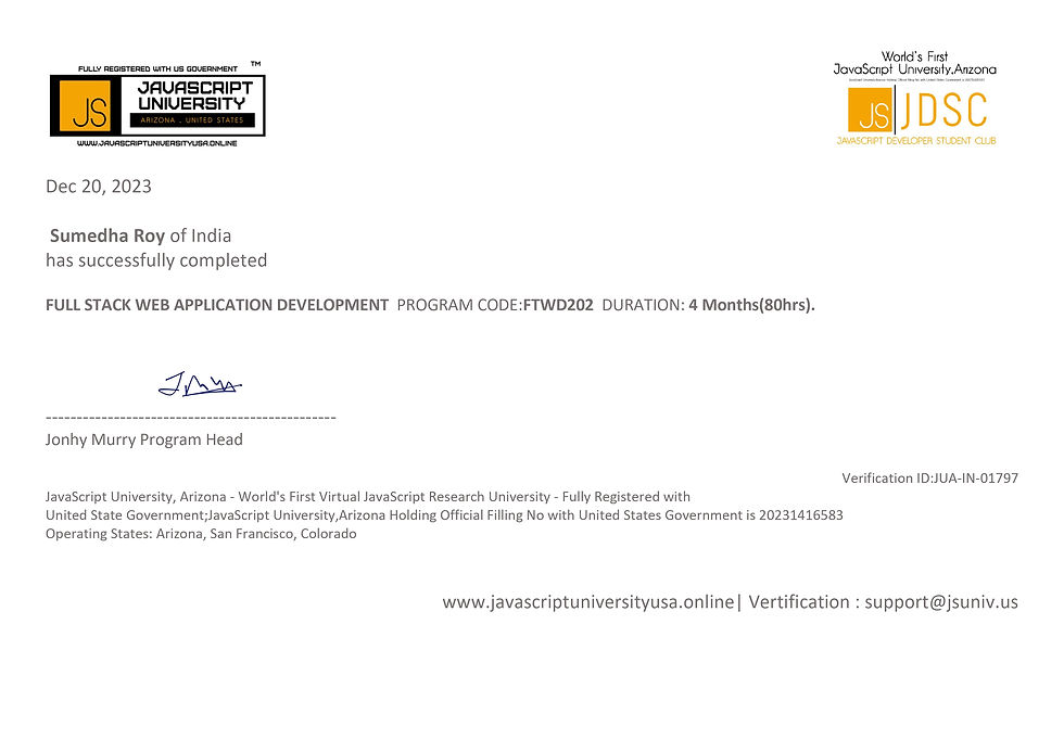 JavaScript University, Arizona Official