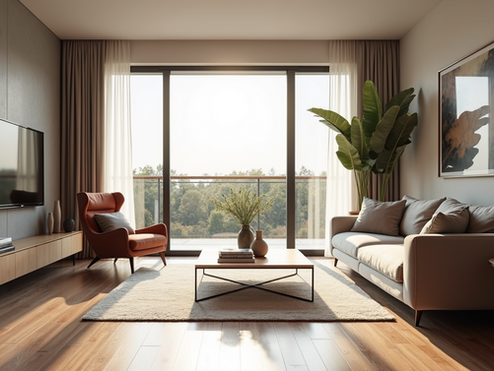 Beautiful modern living area with light and open space