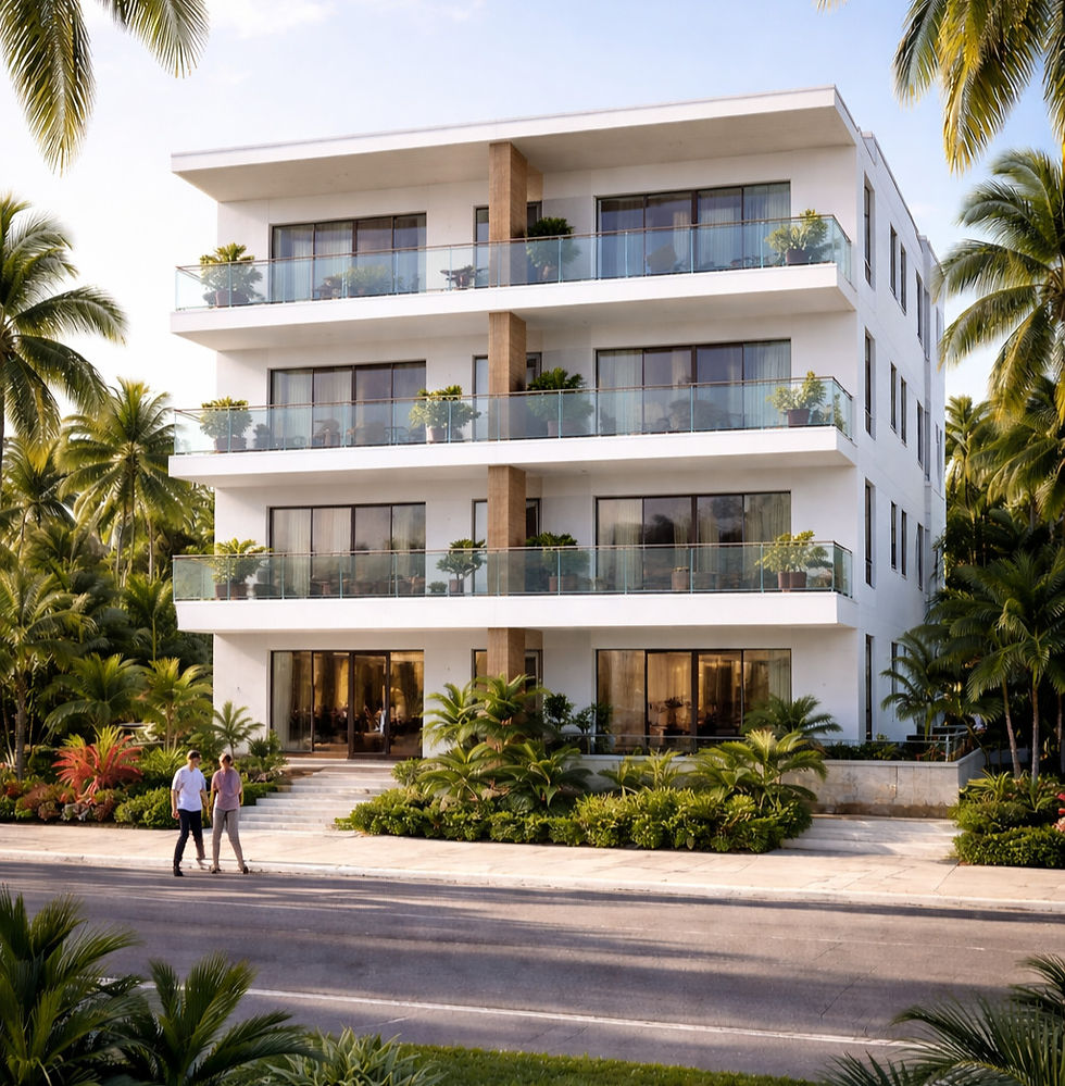 Modern apartment building for Miami climate