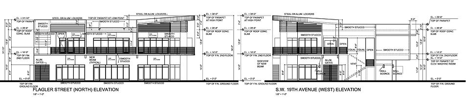 These are the elevation drawings of the mixed-use building