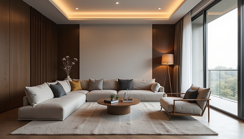 Living room showing unique design elements